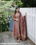 Handloom Cotton Silk Anarkali Kurti With Cotton Silk Pant And Handloom Dupatta-ISKWSU1202PPC/D1812