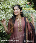 Handloom Cotton Silk Anarkali Kurti With Cotton Silk Pant And Handloom Dupatta-ISKWSU1202PPC/D1812