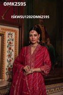 Digital Printed Maslin Anarkali Kurti With Pant And Organza Dupatta-ISKWSU1202OMK2595