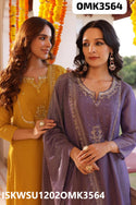 Embroidered Shimmer Kurti With Shantoon Pant And Dupatta-ISKWSU1202OMK3564