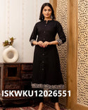 Embroidered Cotton Anarkali Kurti With Pant-ISKWKU12026551