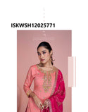 Embroidered Chinon Silk Kurti With Sharara And Dupatta-ISKWSH12025771