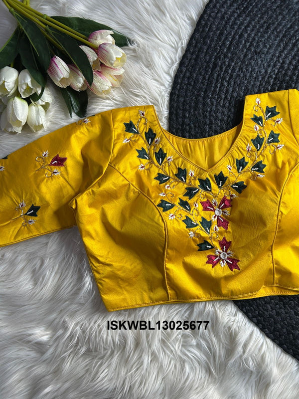 Embroidered Silk Blouse-ISKWBL13025677