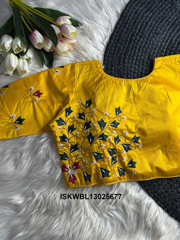 Embroidered Silk Blouse-ISKWBL13025677