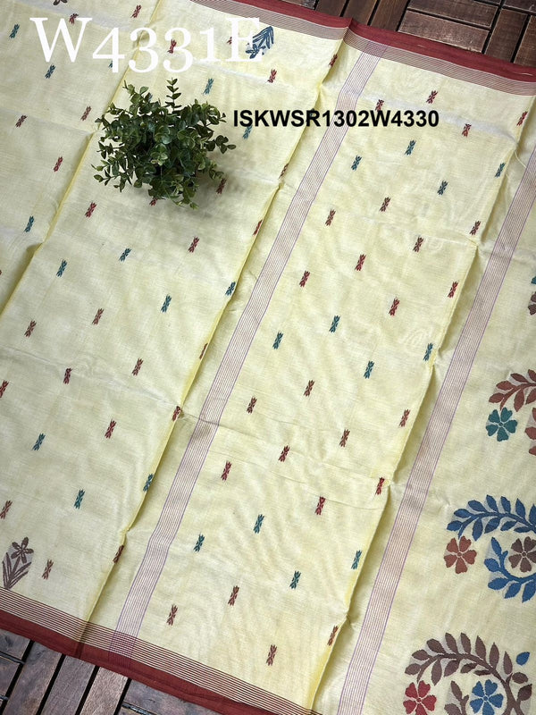 Handloom Cotton Saree-ISKWSR1302W4330