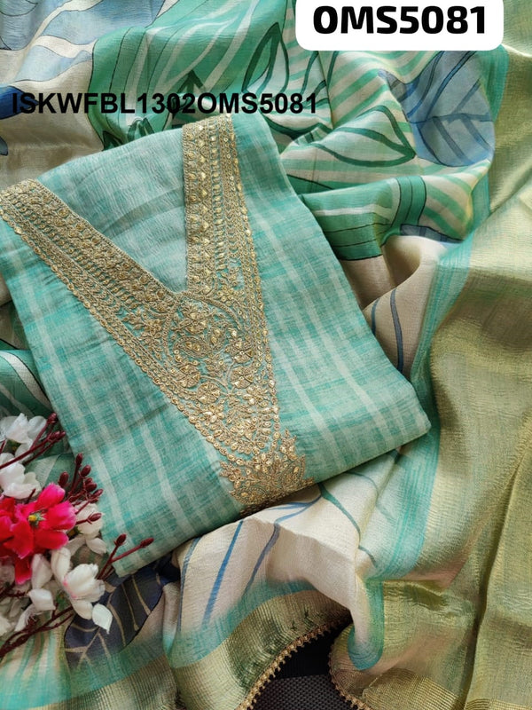 Embroidered Silk Kurti With Shantoon Bottom And Digital Printed Banarasi Dupatta-ISKWFBL1302OMS5081