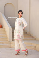 Embroidered Cotton Jacquard Co-Ord Set-ISKWIDW24026765