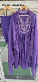 Embroidered Cotton Kurti With Pant And Dupatta-ISKWSU05038908