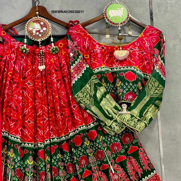 Digital Printed Gaji Silk Lehenga With Blouse And Dupatta-ISKWNAV26038611