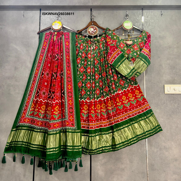 Digital Printed Gaji Silk Lehenga With Blouse And Dupatta-ISKWNAV26038611