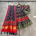 Digital Printed Gaji Silk Lehenga With Blouse And Dupatta-ISKWNAV26038611