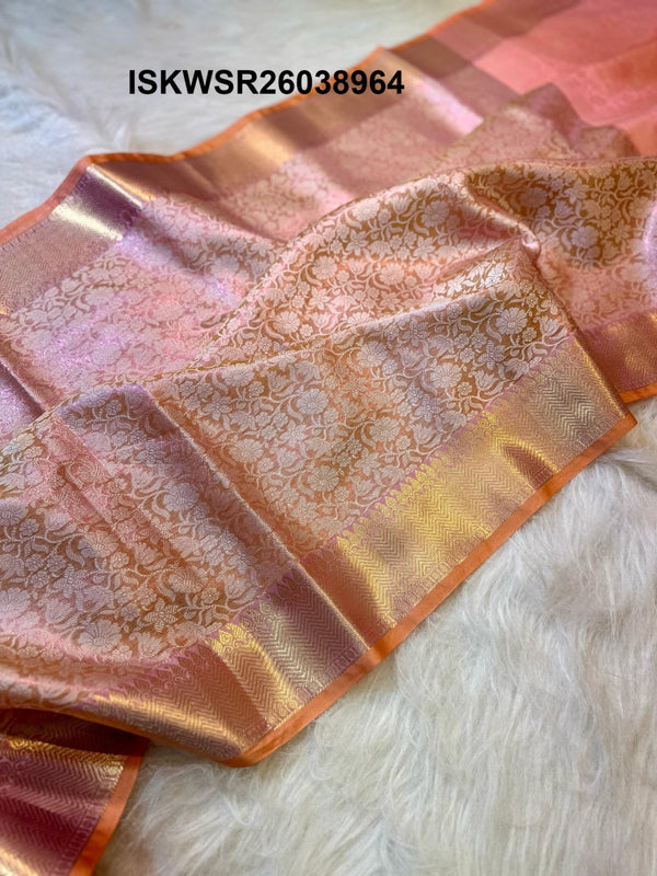Banarasi Katan Tissue Silk Saree With Contrast Jacquard Blouse-ISKWSR26038964