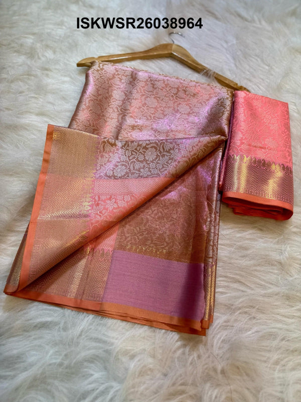 Banarasi Katan Tissue Silk Saree With Contrast Jacquard Blouse-ISKWSR26038964