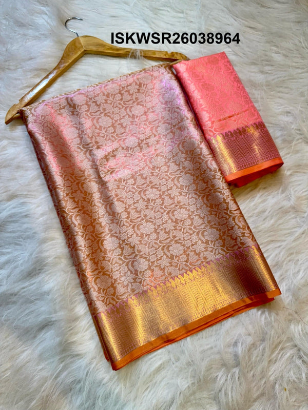 Banarasi Katan Tissue Silk Saree With Contrast Jacquard Blouse-ISKWSR26038964