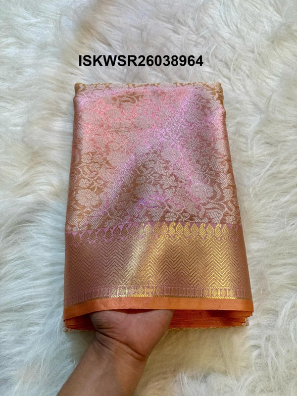 Banarasi Katan Tissue Silk Saree With Contrast Jacquard Blouse-ISKWSR26038964