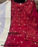 Embroidered Tissue Shimmer Silk Gown With Banarasi Self Weaving Dupatta-ISKWGN0304NP3351