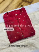 Embroidered Tissue Shimmer Silk Gown With Banarasi Self Weaving Dupatta-ISKWGN0304NP3351