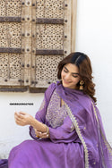 Embroidered Chinon Flared Kurti With Pant And Dupatta-ISKWSU09047655