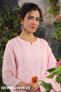 Embroidered Malmal Cotton Kurti With Pant And Dupatta-ISKWSU09046725