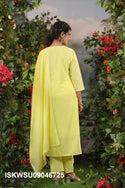 Embroidered Malmal Cotton Kurti With Pant And Dupatta-ISKWSU09046725