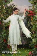 Embroidered Malmal Cotton Kurti With Pant And Dupatta-ISKWSU09046725