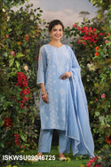 Embroidered Malmal Cotton Kurti With Pant And Dupatta-ISKWSU09046725