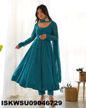Lehariya Printed Georgette Anarkali Kurti With Silk Pant And Dupatta-ISKWSU09046729