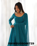 Lehariya Printed Georgette Anarkali Kurti With Silk Pant And Dupatta-ISKWSU09046729