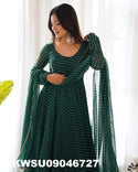 Lehariya Printed Georgette Anarkali Kurti With Silk Pant And Dupatta-ISKWSU09046727