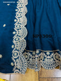 Embroidered Chinon Silk Gown With Dupatta-ISKWGN0304NP3309