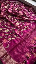 Embroidered Munga Silk Saree With Blouse-ISKWSR020426049