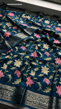 Embroidered Munga Silk Saree With Blouse-ISKWSR020426049