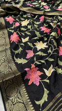 Embroidered Munga Silk Saree With Blouse-ISKWSR020426049