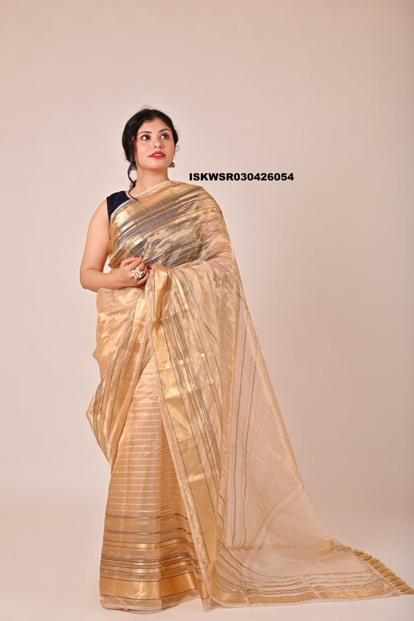 Zari Weaved Tissue Silk Saree With Blouse-ISKWSR030426054