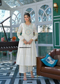 Embroidered Cotton Anarkali Kurti With Pant And Dupatta-ISKWSU09042311