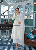 Embroidered Cotton Anarkali Kurti With Pant And Dupatta-ISKWSU09042311