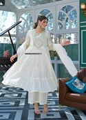 Embroidered Cotton Anarkali Kurti With Pant And Dupatta-ISKWSU09042311