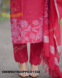 Hand Crafted Cotton Kurti With Handloom Cotton Pant And Handloom Dupatta-ISKWSU1004PPC/D1322