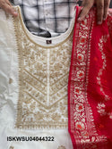 Sequined Banarasi Silk Anarkali Kurti With Pant And Banarasi Silk Dupatta-ISKWSU04044322