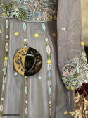 Embroidered Chinon Gown With Dupatta-ISKWGN15046533