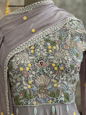 Embroidered Chinon Gown With Dupatta-ISKWGN15046533