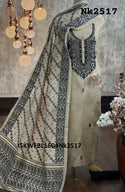 Embroidered Silk Kurti With Shantoon Bottom And Jamdani Weaved Dupatta-ISKWFBL1604Nk2517