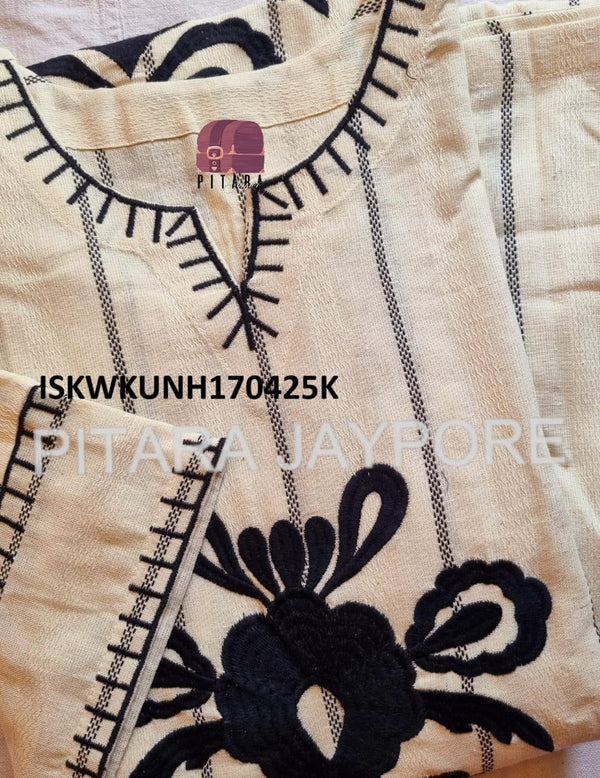 Embroidered Dobby Cotton Kurti With Pant-ISKWKUNH170425K