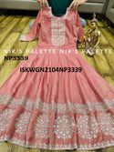 Embroidered Tissue Shimmer Silk Gown With Dupatta-ISKWGN2104NP3339