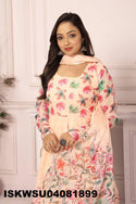 Floral Printed Tabby Silk Anarkali Kurti With Pant And Dupatta-ISKWSU04081899