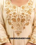 Embroidered Cotton Kurti With Pant And Malmal Cotton Dupatta-ISKWSU04081495