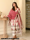 Printed Cotton Anarkali Kurti With Pant And Dupatta-ISKWSU04081499