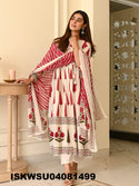 Printed Cotton Anarkali Kurti With Pant And Dupatta-ISKWSU04081499