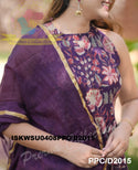 Kalamkari Printed Cotton Anarkali Kurti With Pant And Kota Doriya Dupatta-ISKWSU0408PPC/D2015