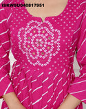Lehariya Printed Cotton Kurti With Pant And Kota Doriya Dupatta-ISKWSU040817951